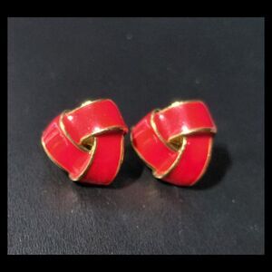 Vintage 1980's Avon Red and Gold Clip On Earrings